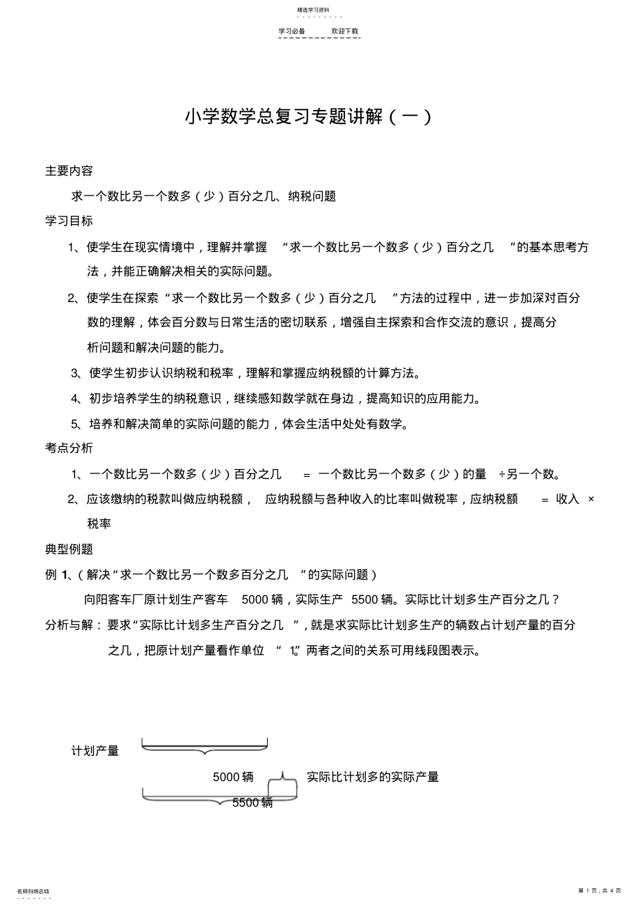 2022年数学六年级人教新课标总复习专题讲解百分数应用题 .pdf_第1页