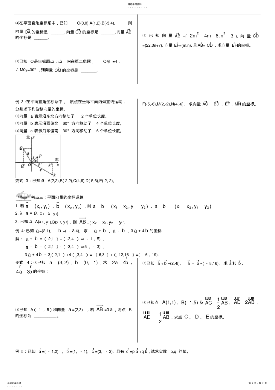 2022年平面向量的正交分解及坐标表示 .pdf_第2页