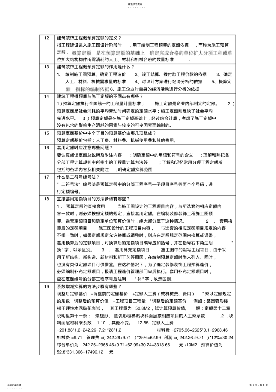 2022年工程概预算复习资料 .pdf_第2页