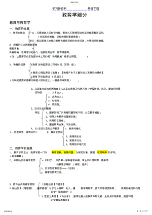 2022年教师招聘考试复习资料-划重点考点-课本框架 .pdf