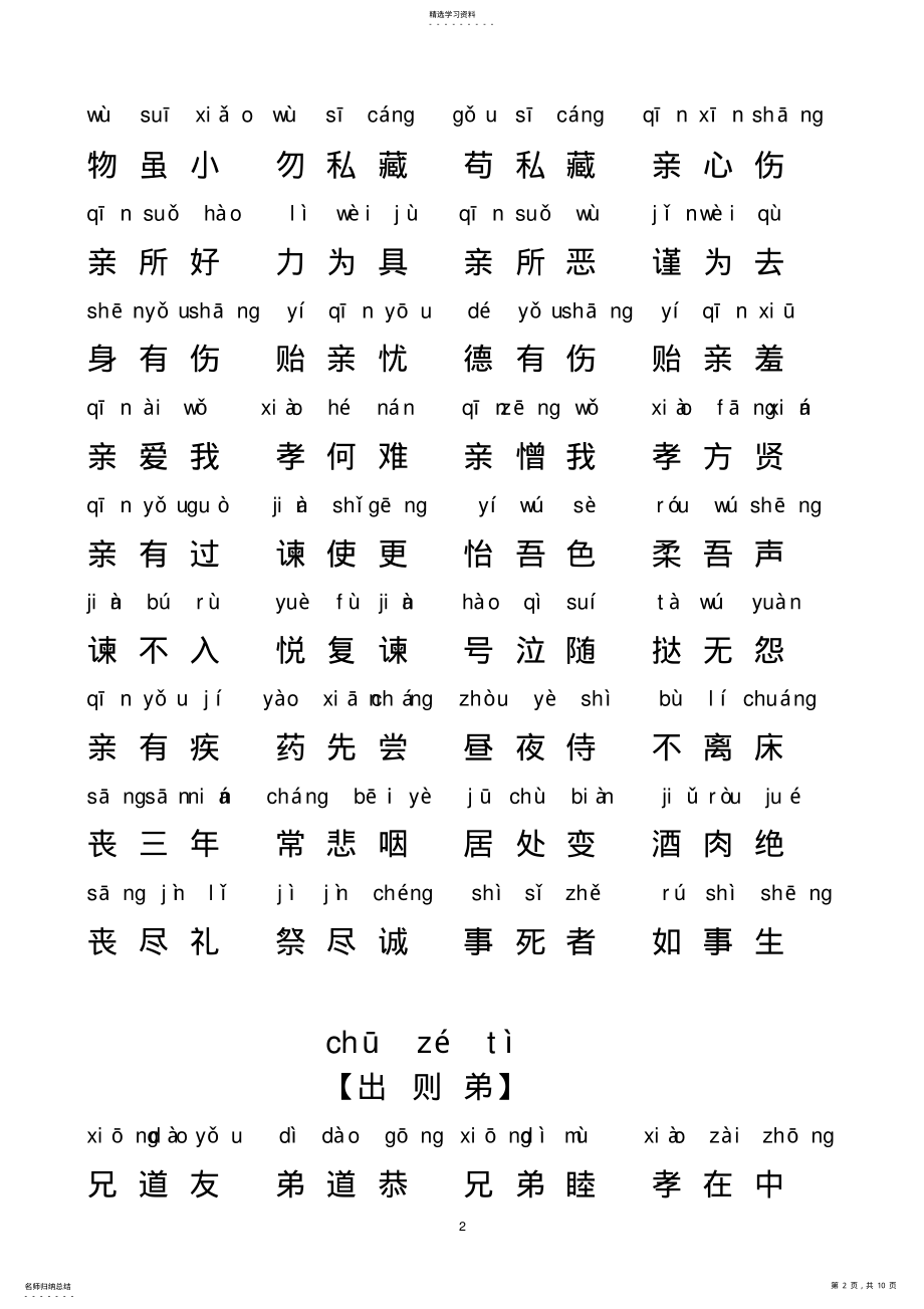 2022年弟子规全文带拼音 .pdf_第2页