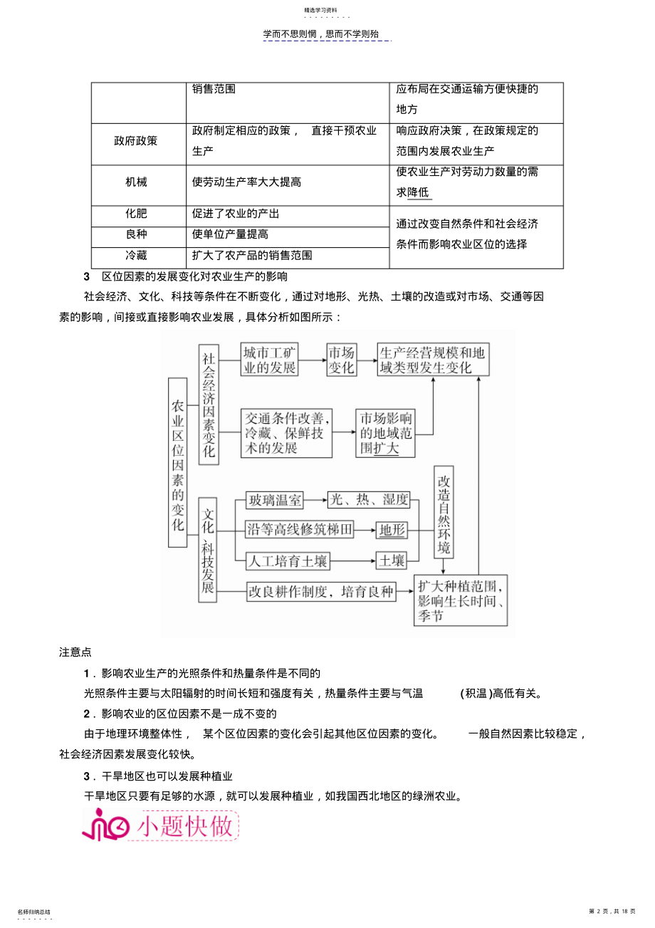 2022年高中地理复习农业学案 .pdf_第2页