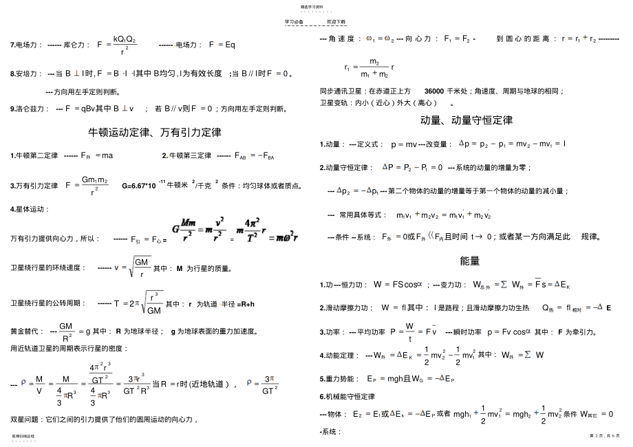 2022年高考物理公式必备 .pdf_第2页