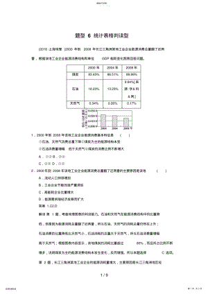 2022年高考地理第二轮专题复习高考题型冲刺练选择题统计表格判读型 .pdf