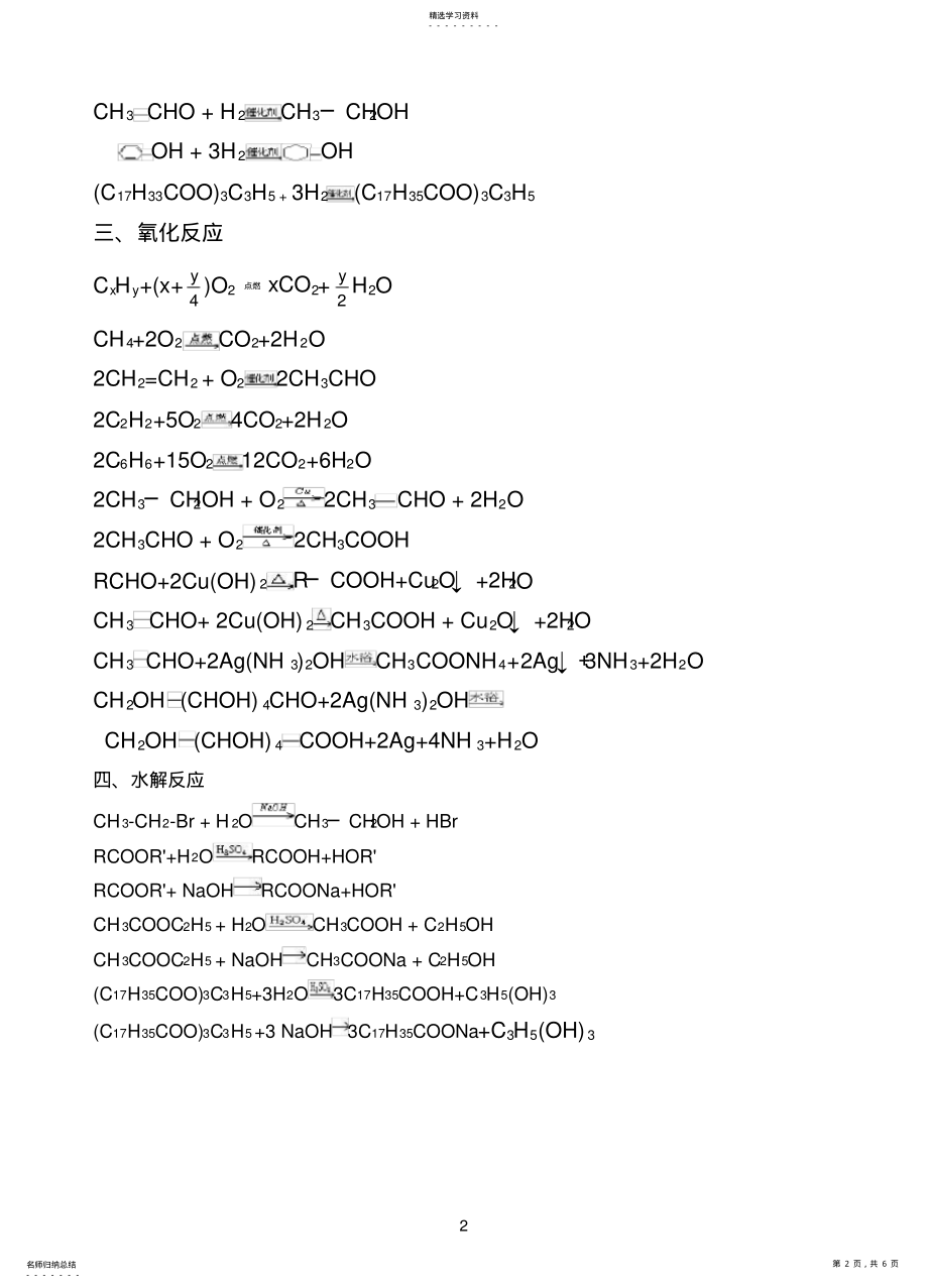 2022年高中有机化学方程式分类 .pdf_第2页