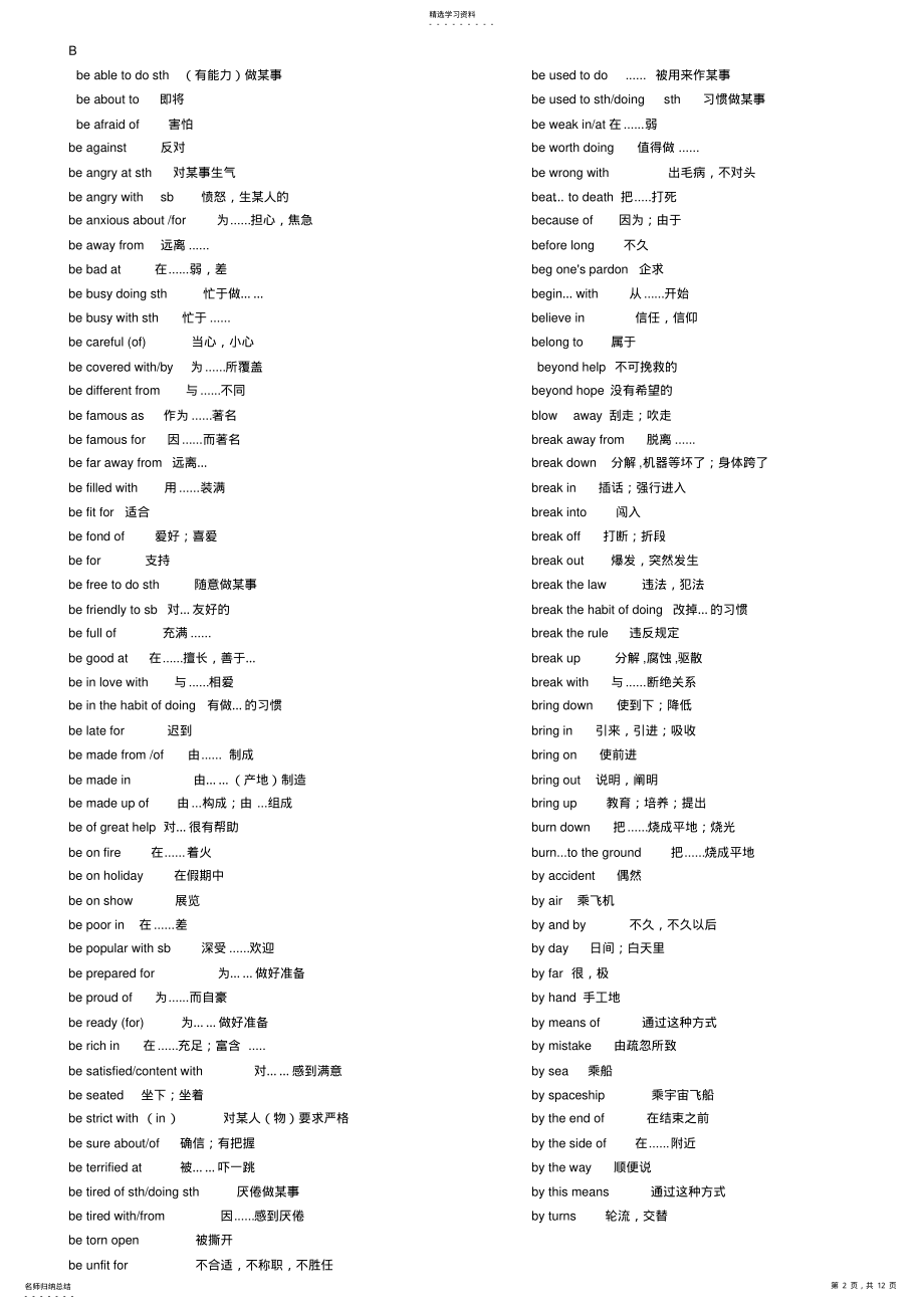 2022年高中英语短语大全 2.pdf_第2页