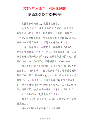 我该怎么办作文400字.docx