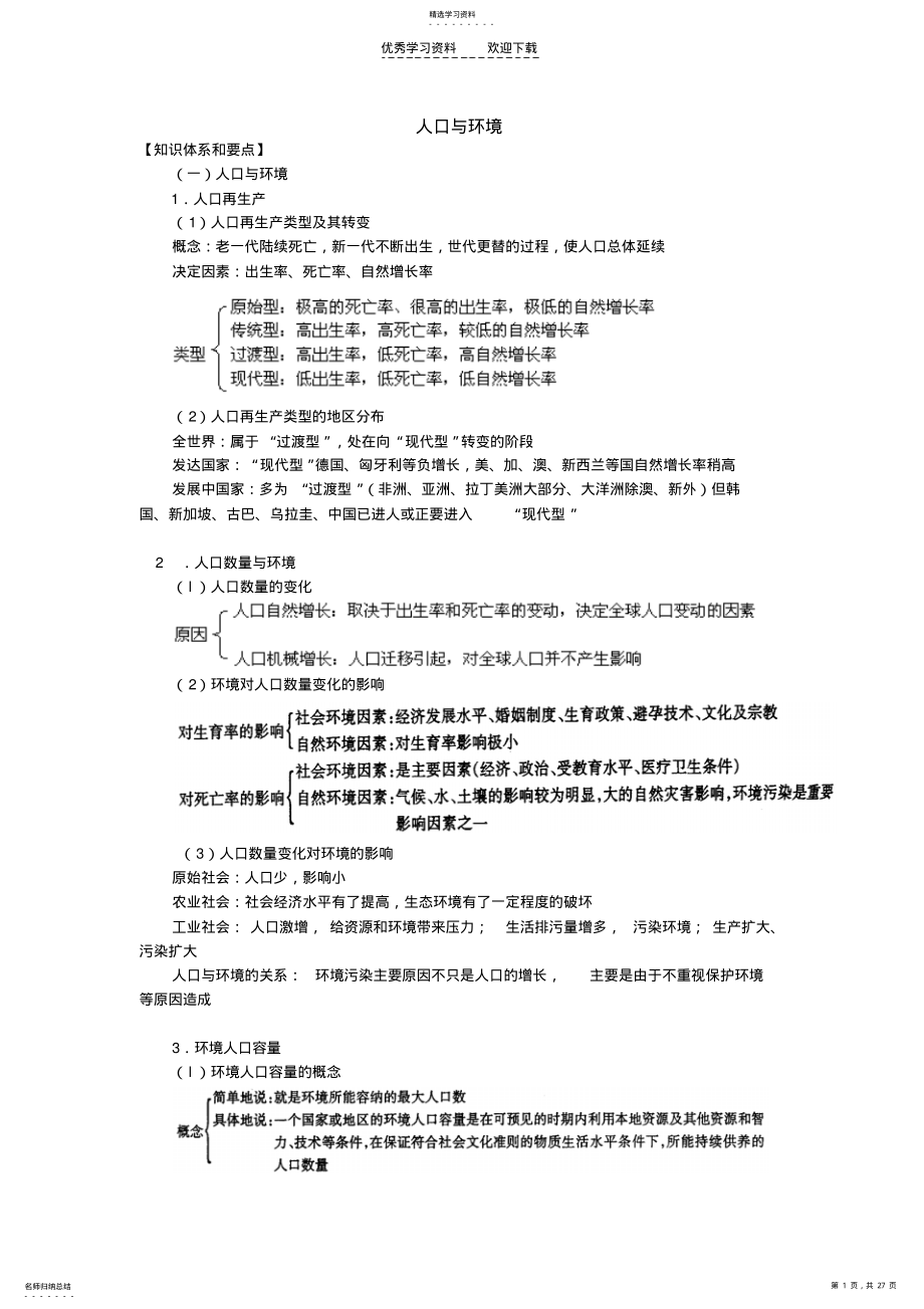 2022年高三地理人口与环境 2.pdf_第1页