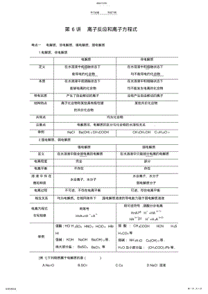 2022年高考化学知识点详解大全第六部分离子反应和离子方程式 .pdf