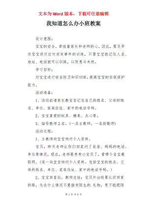 我知道怎么办小班教案.docx