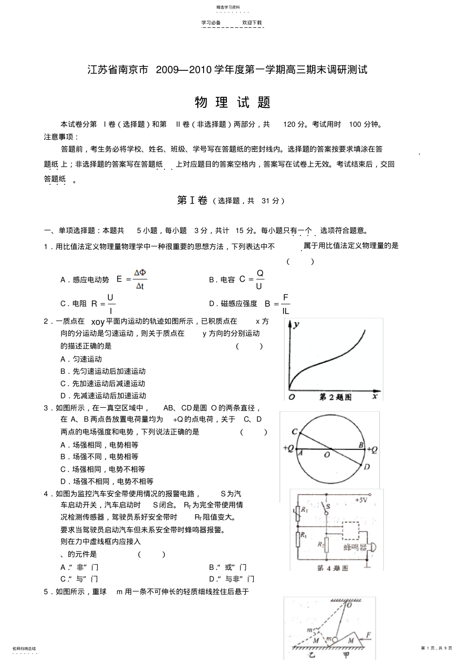 2022年高考物理专题查漏 .pdf_第1页