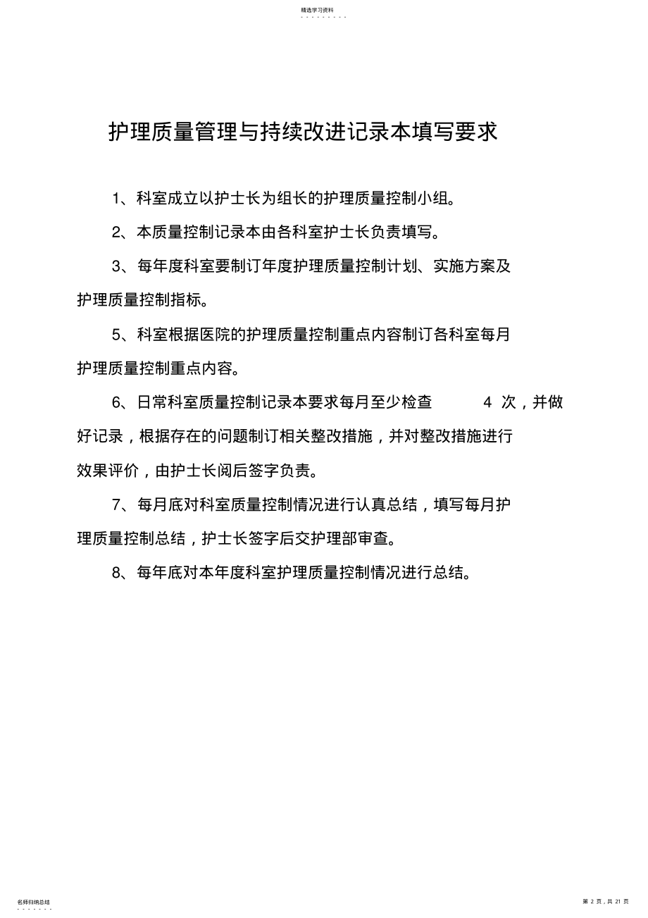 2022年护理质量管理和持续改进记录本 .pdf_第2页