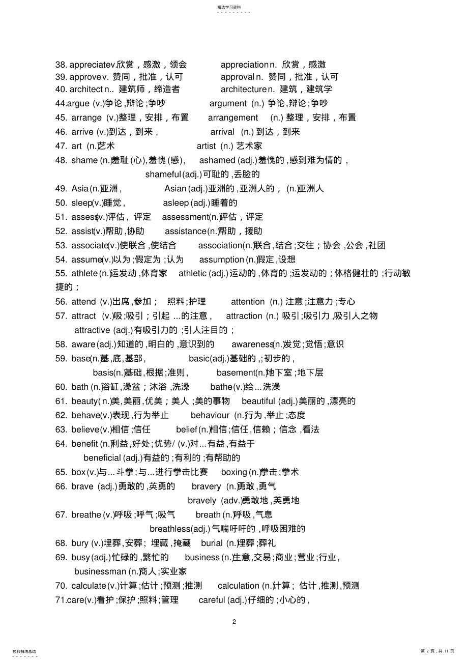 2022年高三高考英语词汇复习-高频词性、形变化 .pdf_第2页