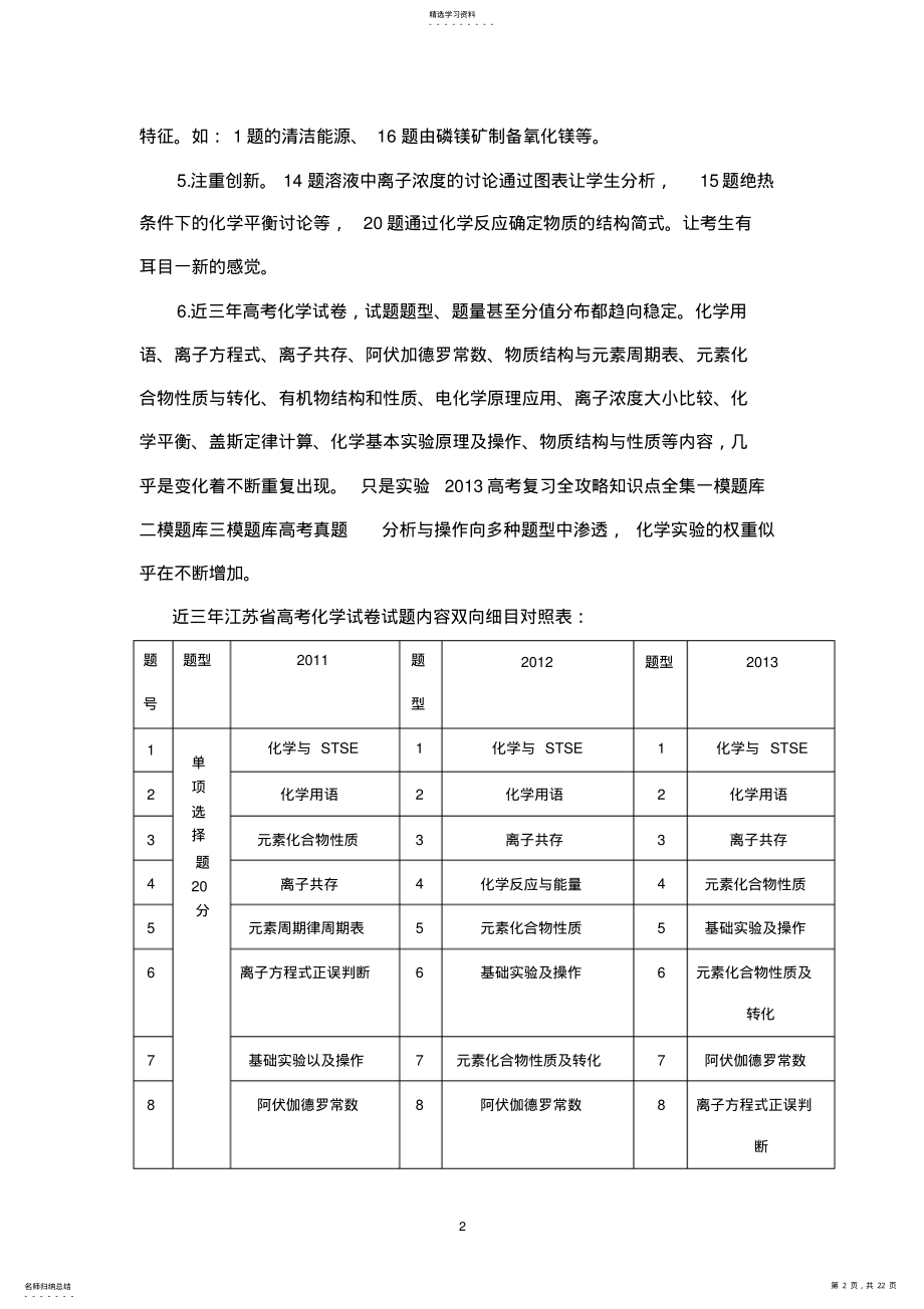 2022年高考化学卷试卷分析和试题分析 .pdf_第2页