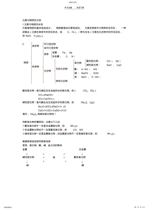 2022年鲁教版高中化学必修一元素与物质的分类 .pdf