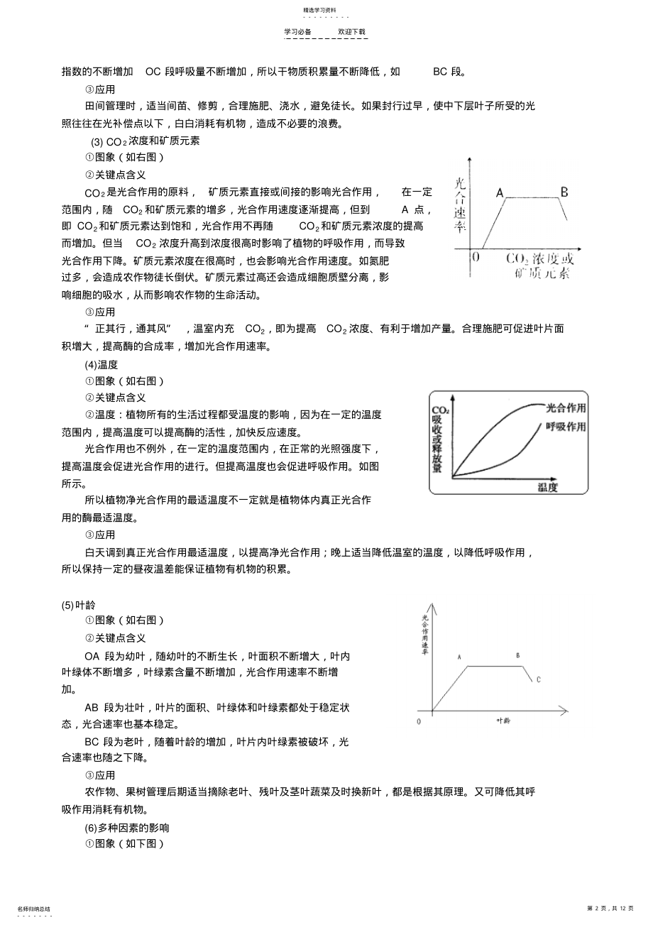 2022年高考生物光合作用和呼吸作用专题复习讲义 .pdf_第2页