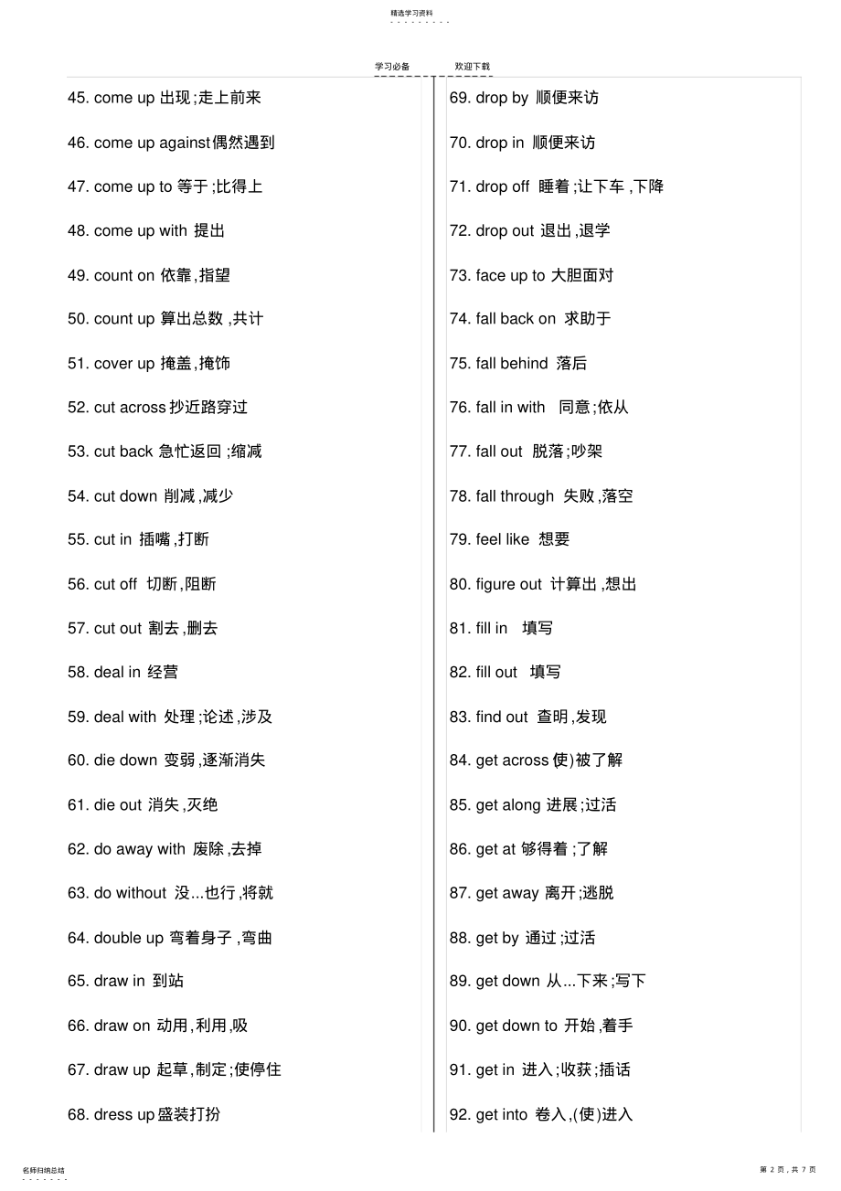 2022年高考英语常考动词短语 .pdf_第2页