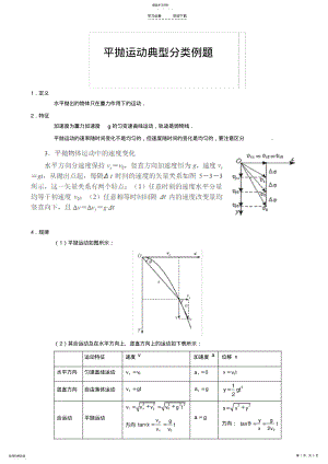 2022年平抛运动典型分类例题 .pdf