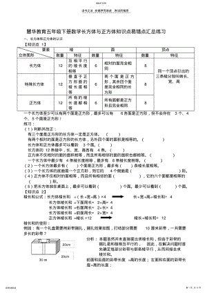 2022年慧华教育五年级下册数学第三单元知识点易错点汇总 .pdf