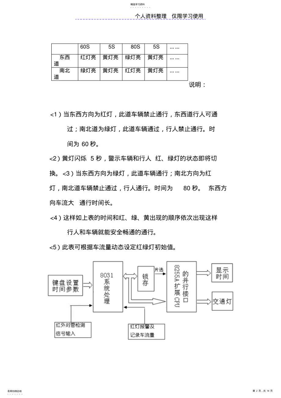 2022年微机课程方案—交通灯单片机 .pdf_第2页