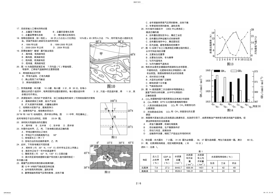 2022年高考地理试题及参考答案广东卷 .pdf_第2页