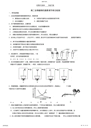 2022年高二生物植物的激素调节单元检测 .pdf