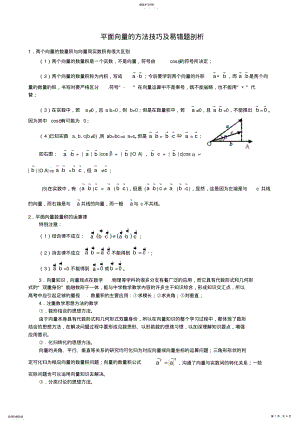 2022年平面向量的方法技巧及易错题剖析 .pdf