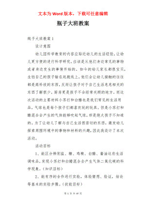 瓶子大班教案.docx