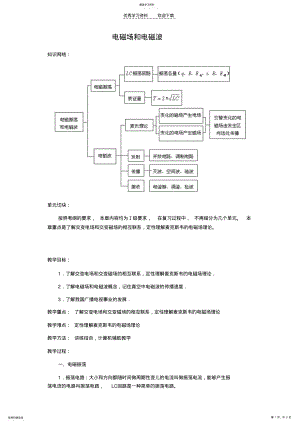 2022年高考物理精品第电磁场和电磁波 .pdf