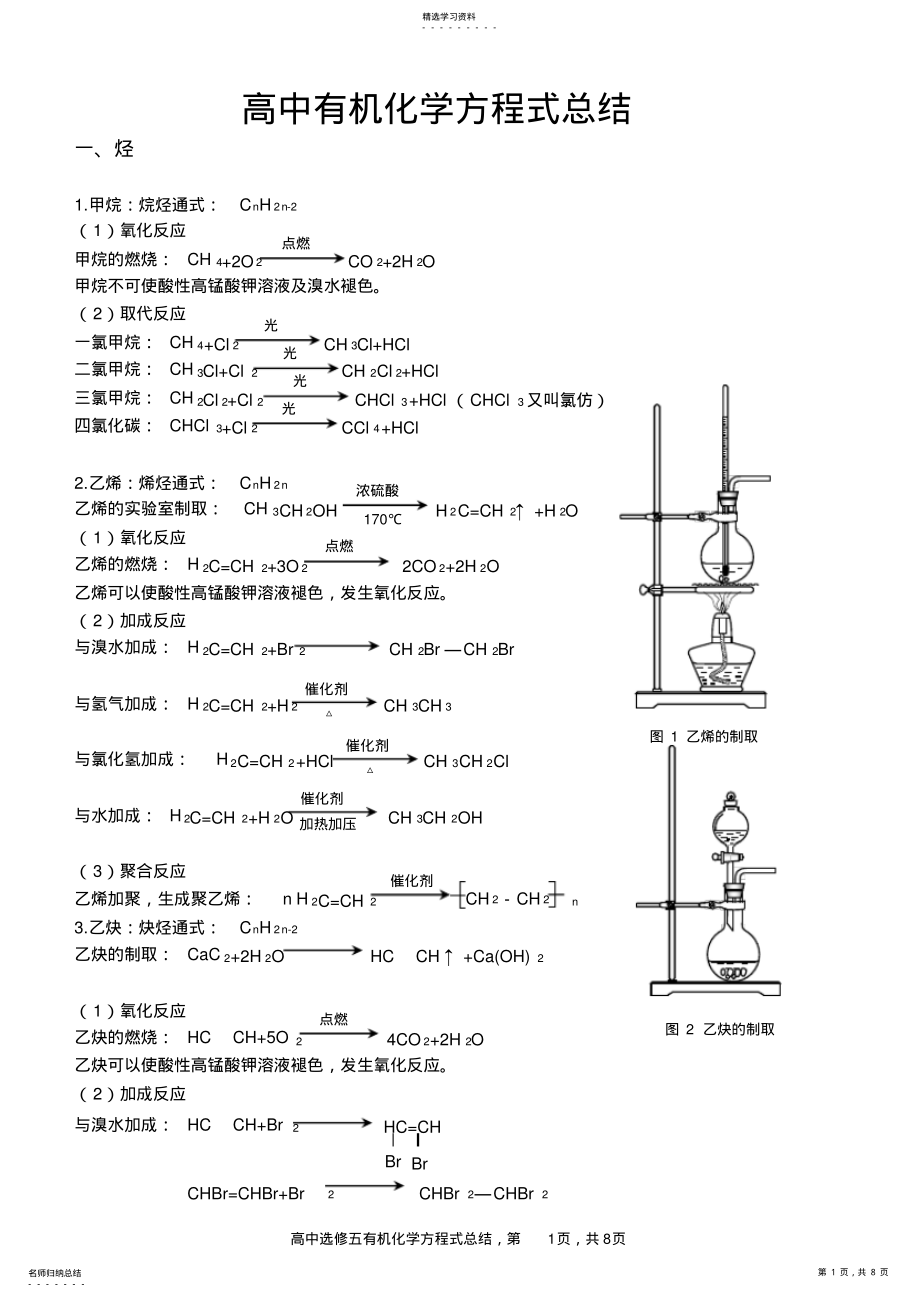 2022年高中有机化学方程式总结2 2.pdf_第1页