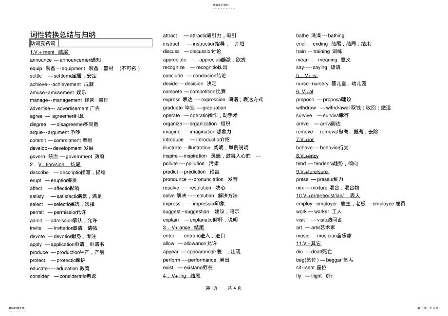 2022年高考一轮复习英语词性转换总结与归纳 .pdf_第1页