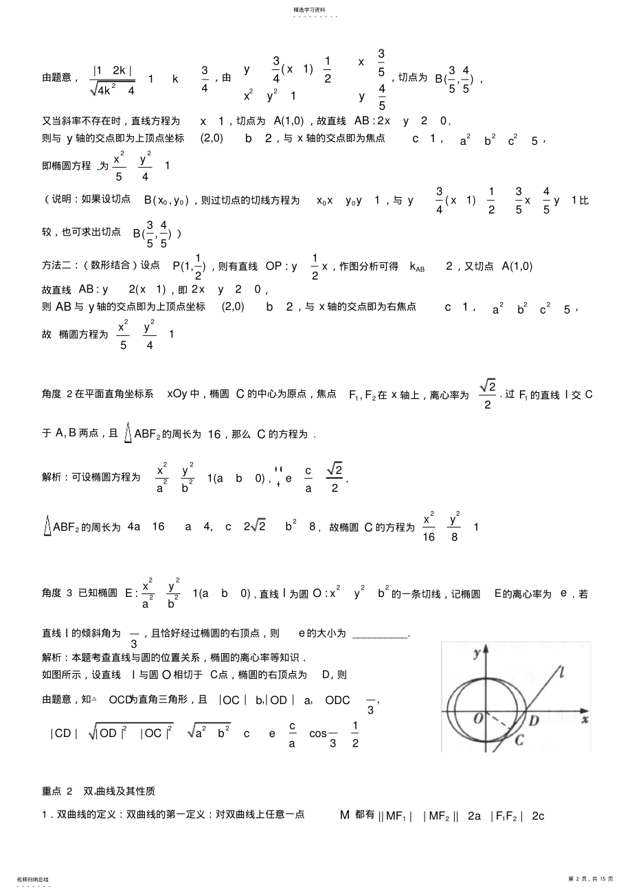 2022年高三数学一轮总复习专题圆锥曲线与方程 .pdf_第2页