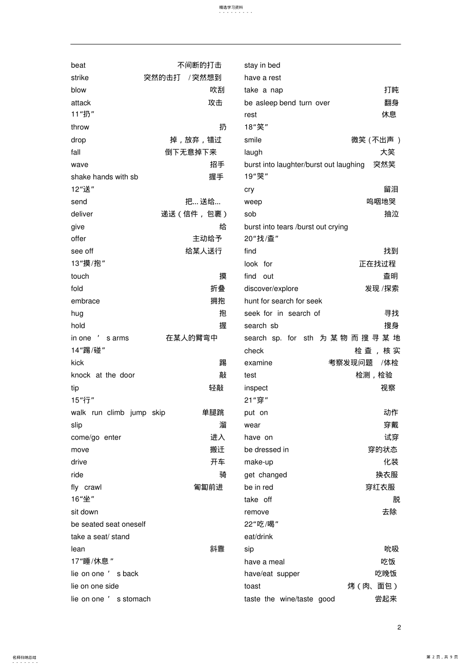 2022年高考完型填空高频词汇 .pdf_第2页