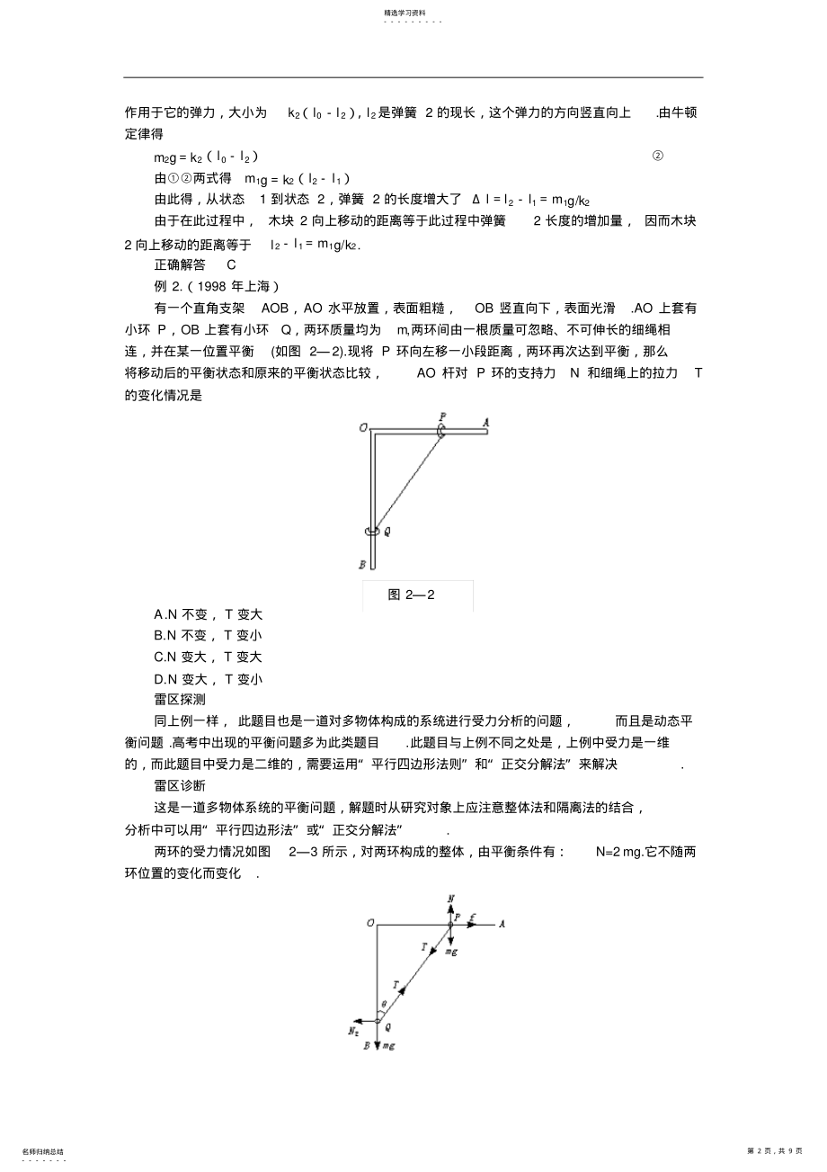 2022年高考知识点巡查专题-力和物体的平衡 .pdf_第2页