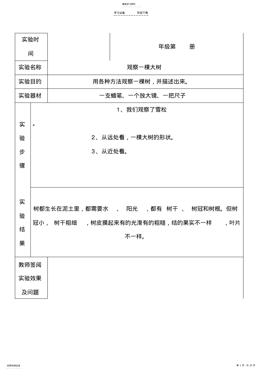 2022年教科版三年级上册科学学生实验报告2 .pdf_第2页