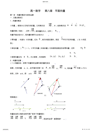 2022年高一数学平面向量知识点及典型例题解析 .pdf