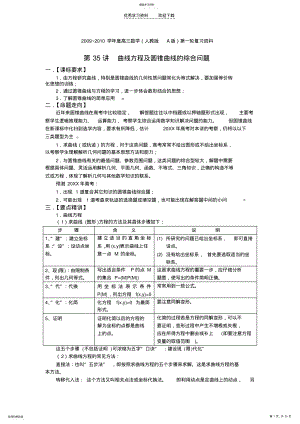 2022年高三数学一轮复习必备精品曲线方程及圆锥曲线的综合问题. .pdf