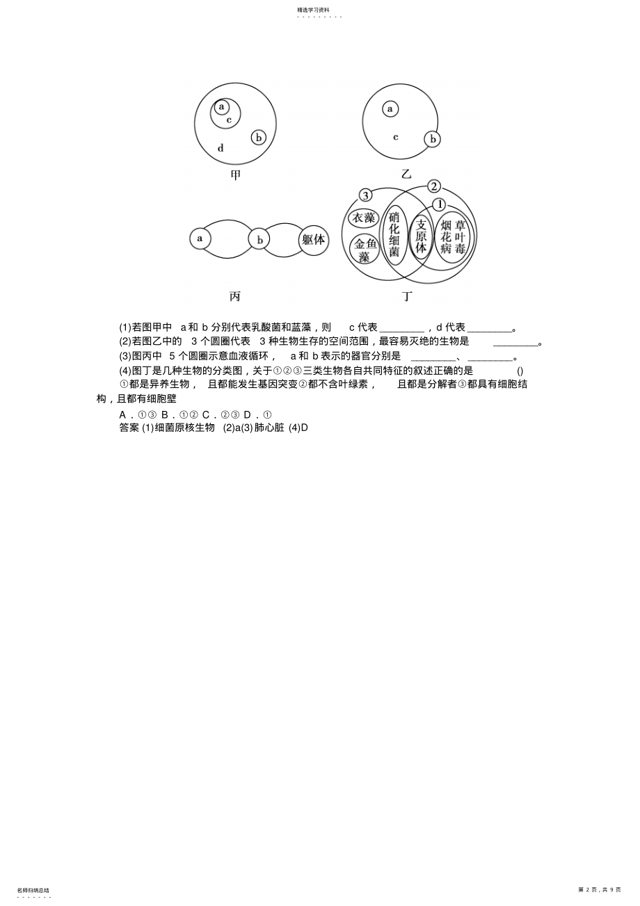 2022年高中生物必修一重要知识点及习题 .pdf_第2页