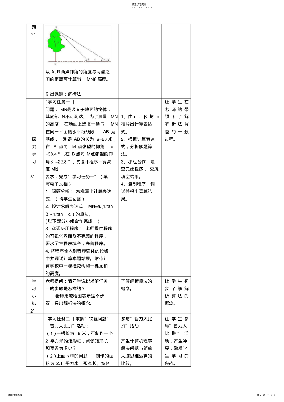 2022年高中信息技术算法与程序设计教案沪教版选修 .pdf_第2页