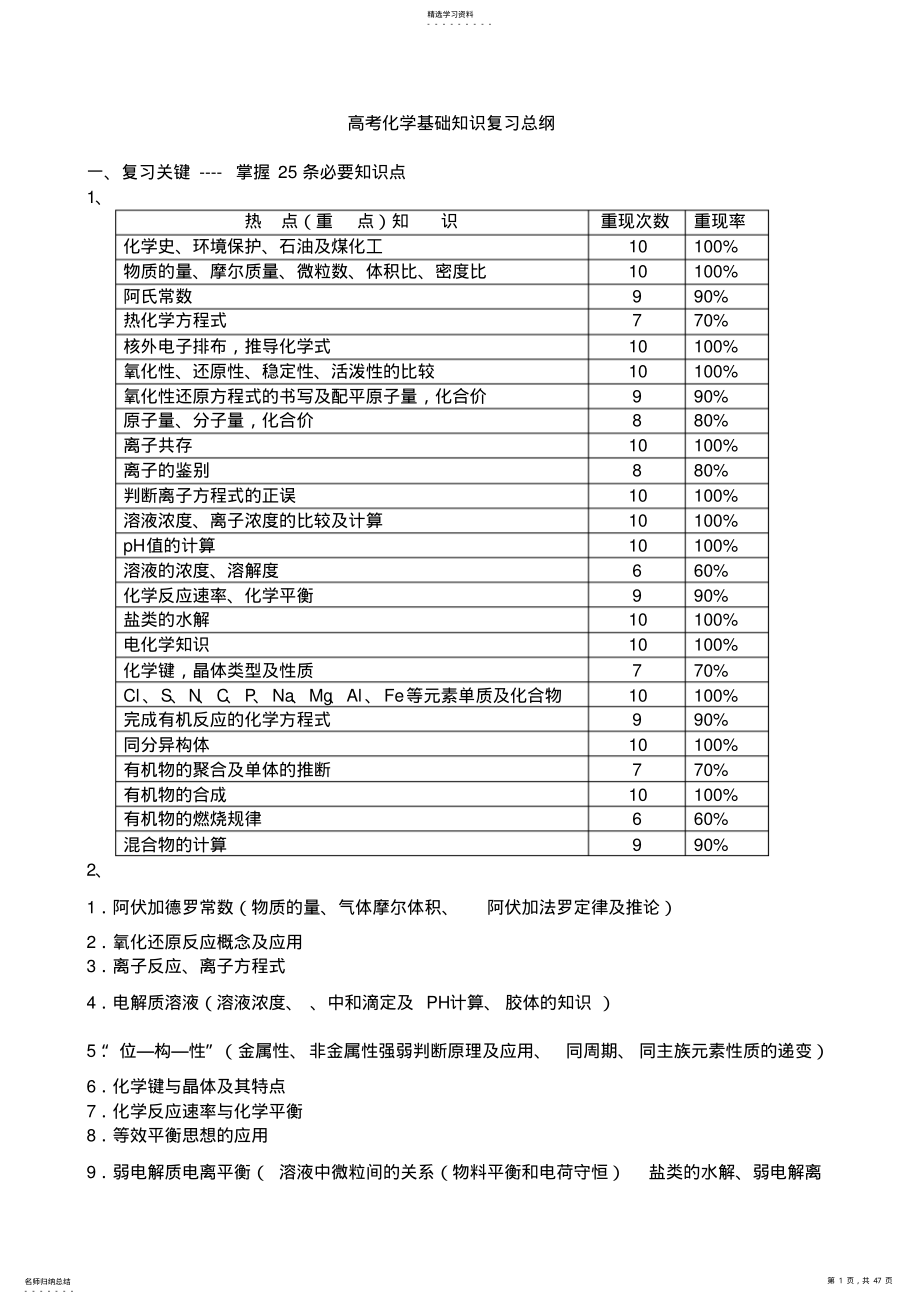 2022年高考化学基础知识复习总纲 .pdf_第1页