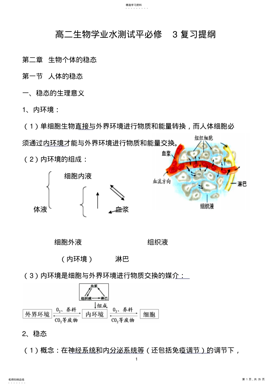 2022年高中生物学业水平测试知识点必修3总结 .pdf_第1页