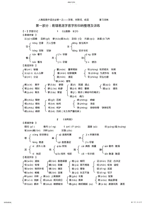 2022年高中语文必修一【字音字形-关联词成语】三合一复习 .pdf