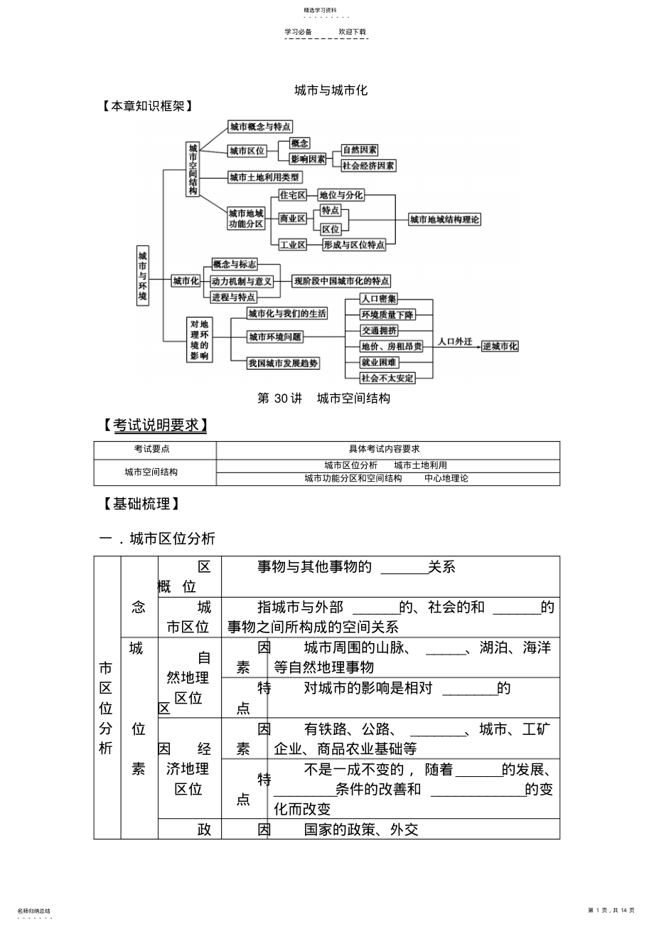 2022年高考地理城市与城市化复习教案 .pdf_第1页