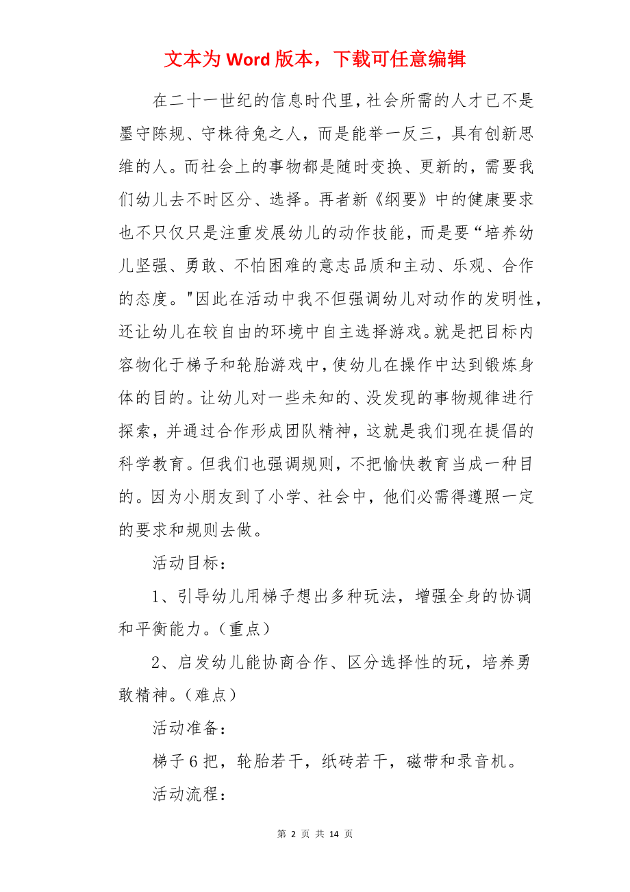 梯子游戏大班体育教案.docx_第2页