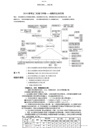 2022年高三生物专题复习精讲学案细胞的生命历程 .pdf