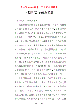 《菩萨兵》的教学反思.docx