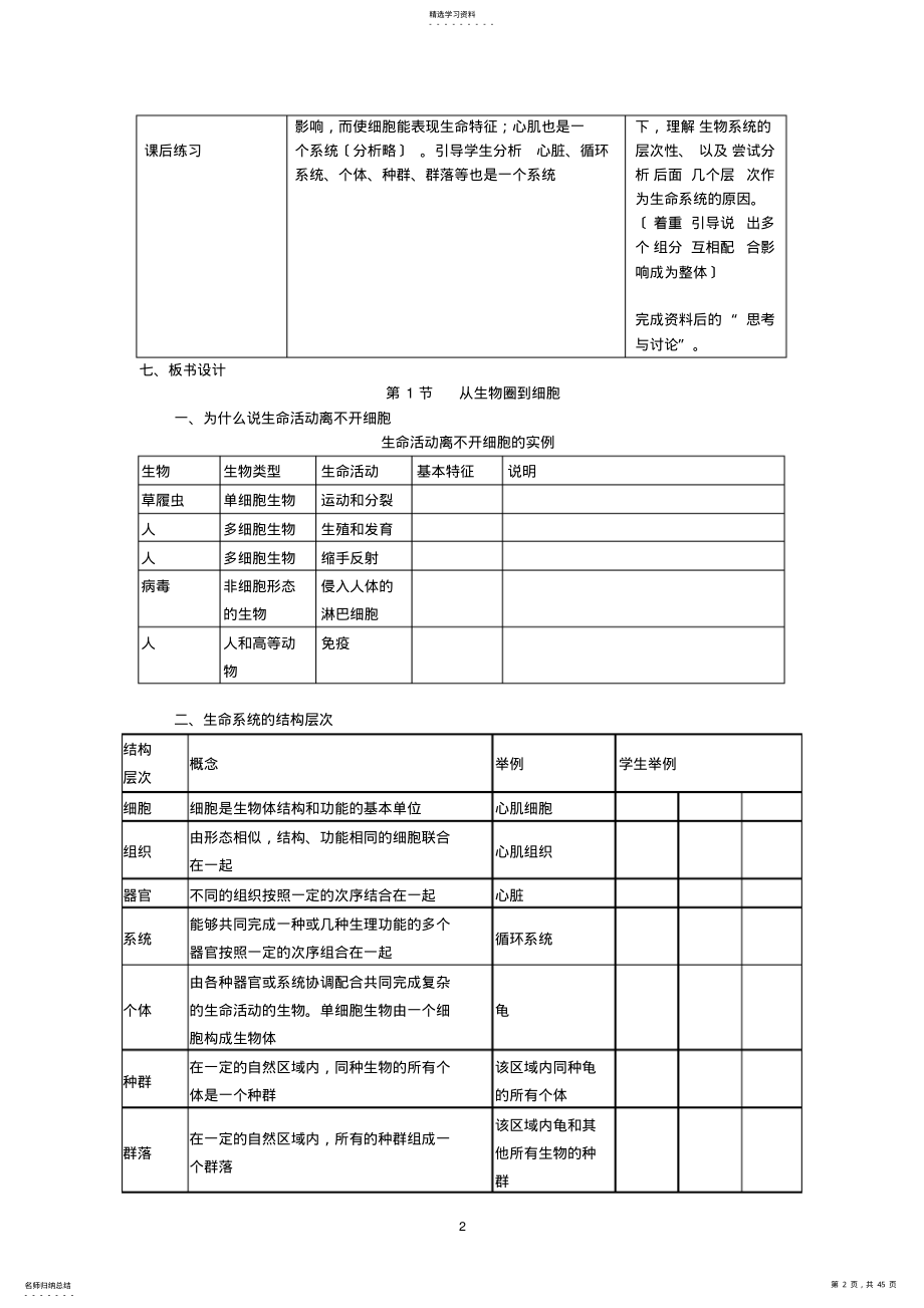 2022年必修一高中生物所有教案 .pdf_第2页