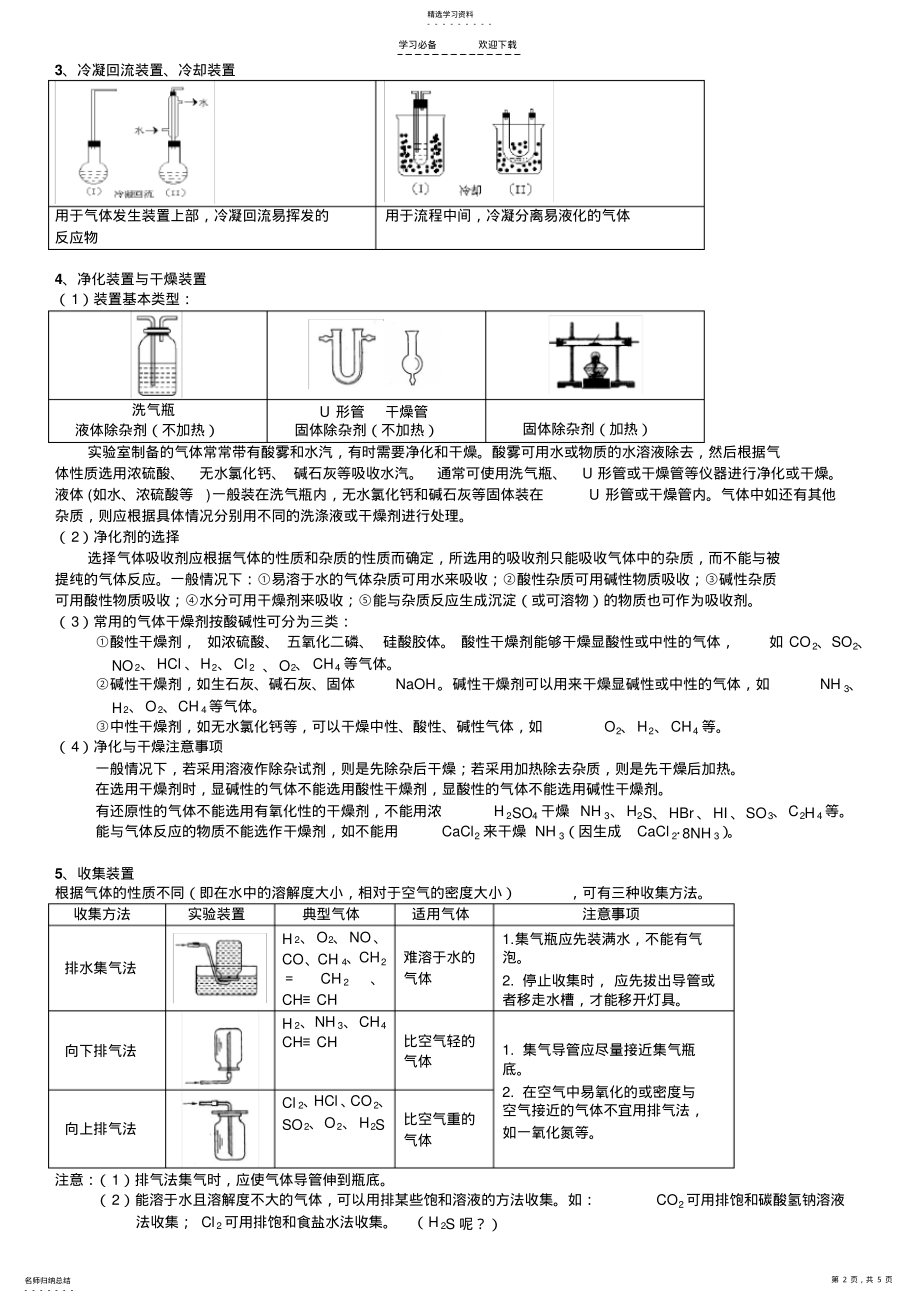 2022年高中化学所有气体制备实验方程汇总 .pdf_第2页