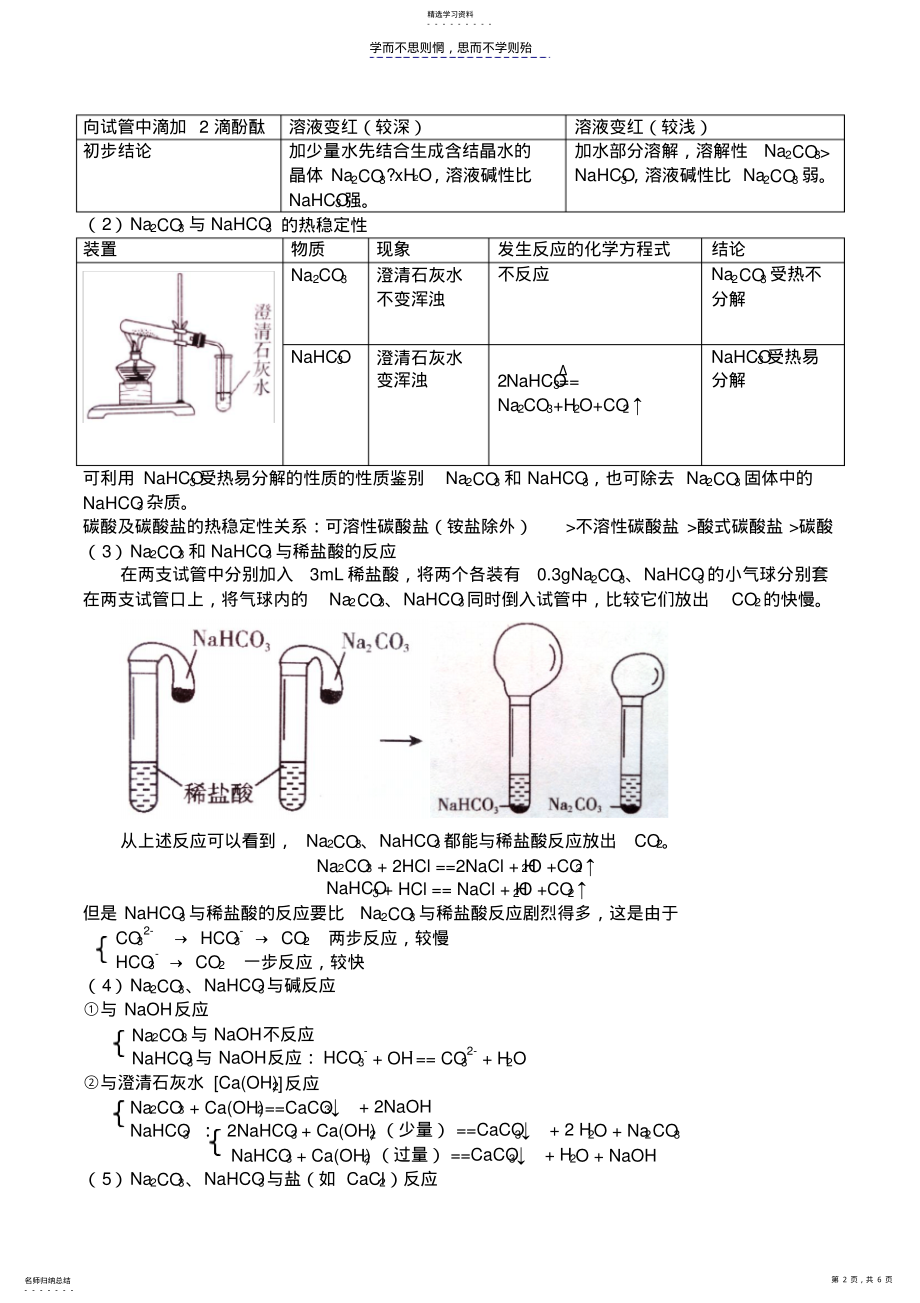 2022年高中化学必修一第三章第二节几种重要的金属化合物 .pdf_第2页