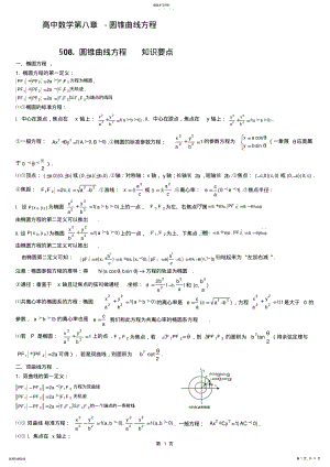 2022年师高中数学圆锥曲线所有知识点总结、图表总结、圆锥曲 2.pdf